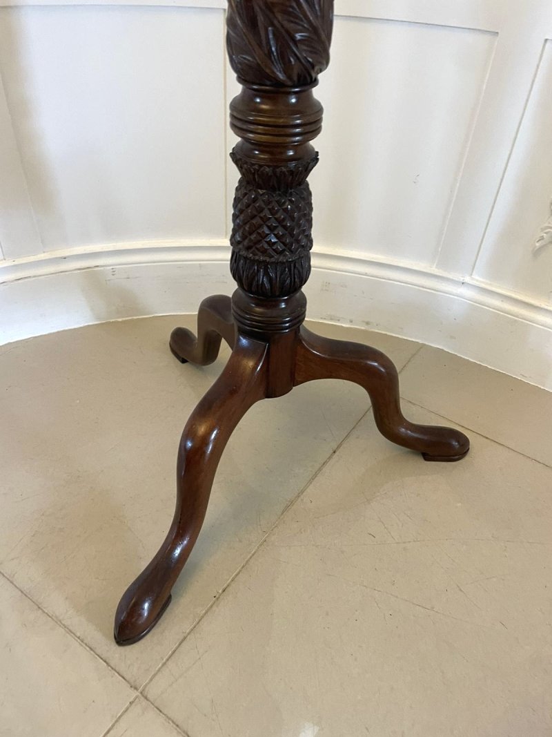 Antique Carved Mahogany Torchere/Plant Stand - Image 6